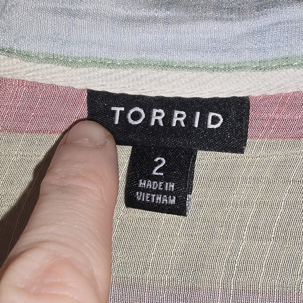Torrid Multicolor Striped Button Down - image 5